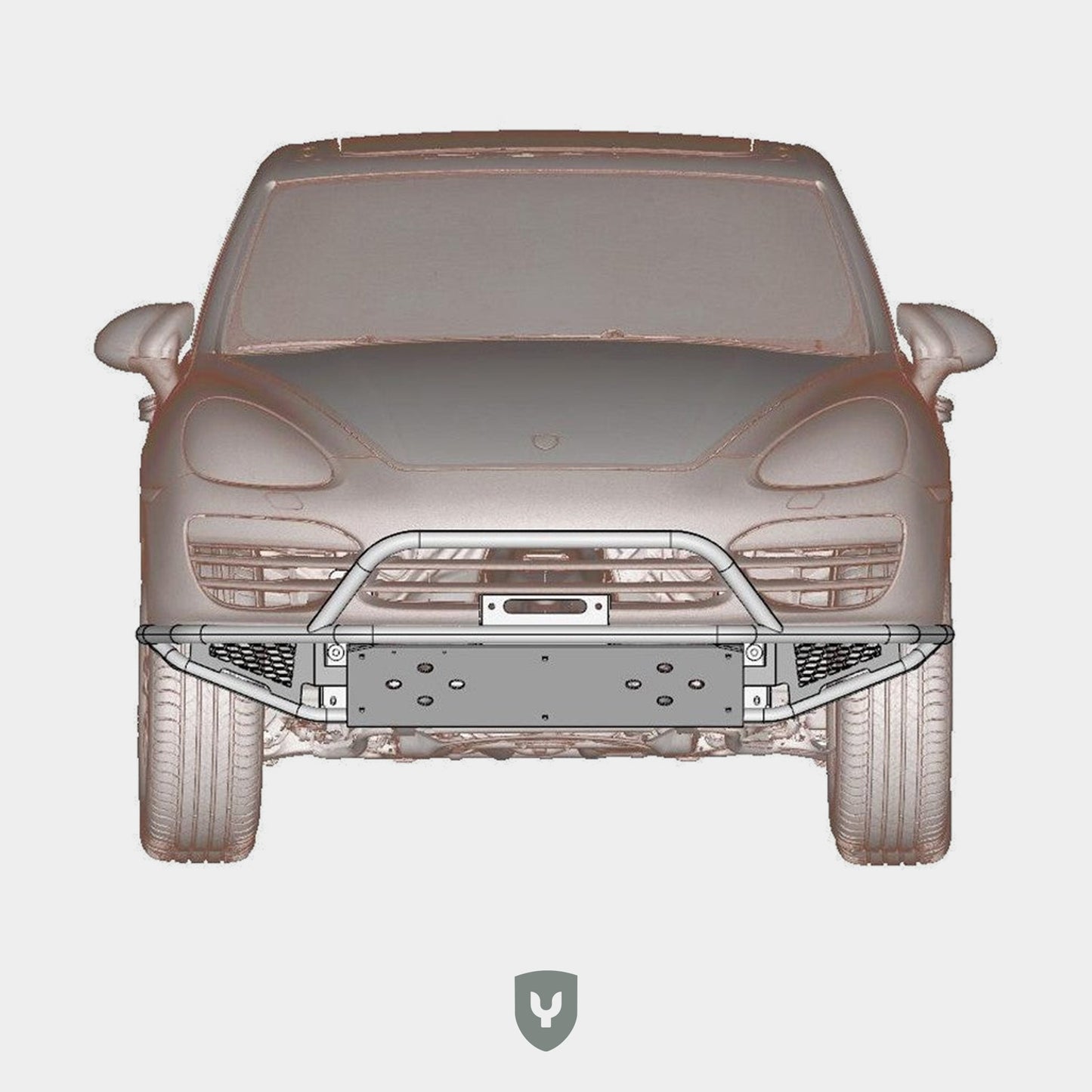 Porsche Cayenne 958.1 Tubular Offroad Parachoques delantero Media altura