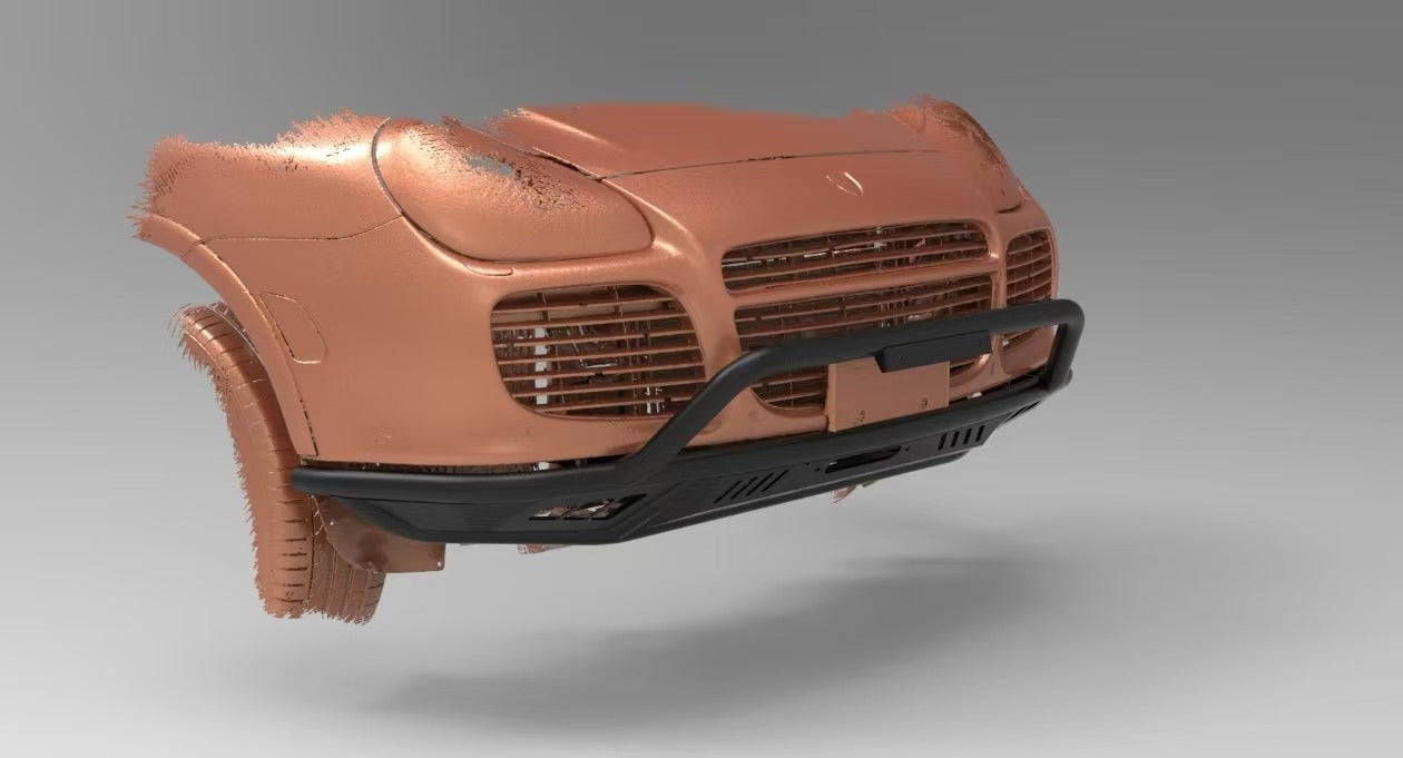 Parachoques delantero modular tubular todoterreno para Porsche Cayenne 955 con opción de montaje con cabrestante y barra antivuelco