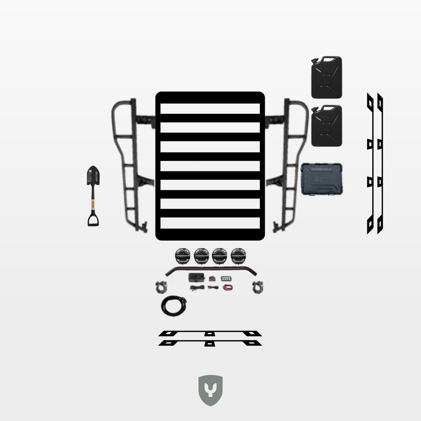 porsche cayenne set dakrek sidebars pakket bovenaanzicht