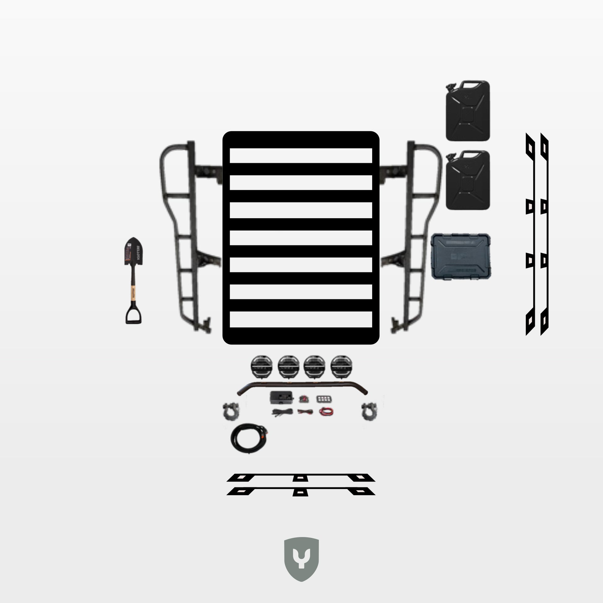 porsche cayenne set dakrek sidebars pakket bovenaanzicht