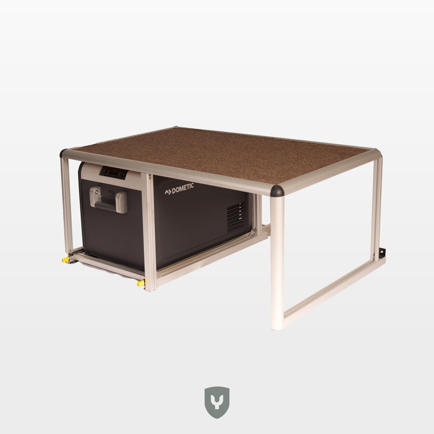 porsche cayenne inbouw kamperen koelkast schuinvoor