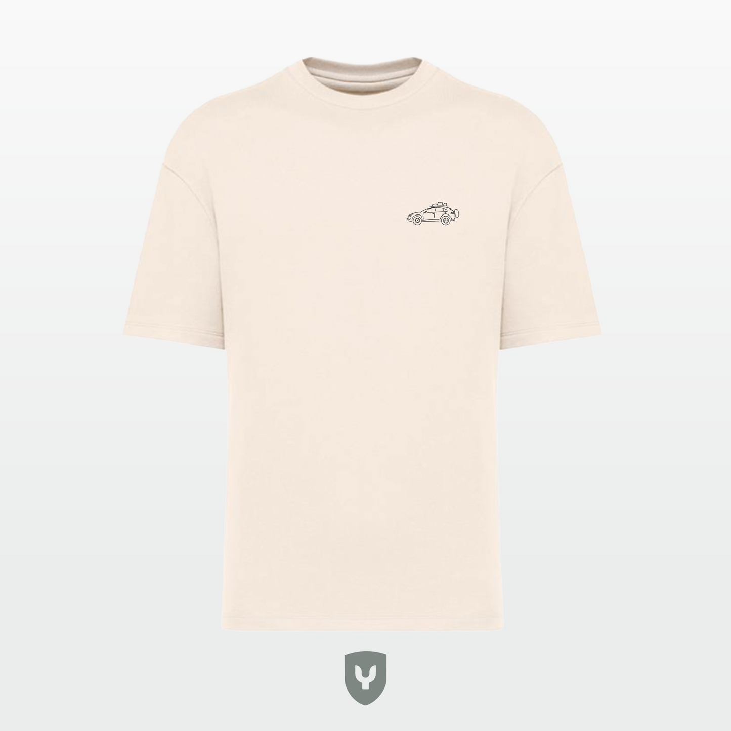 t-shirt voorkant off white unleash your inner child community vintage car