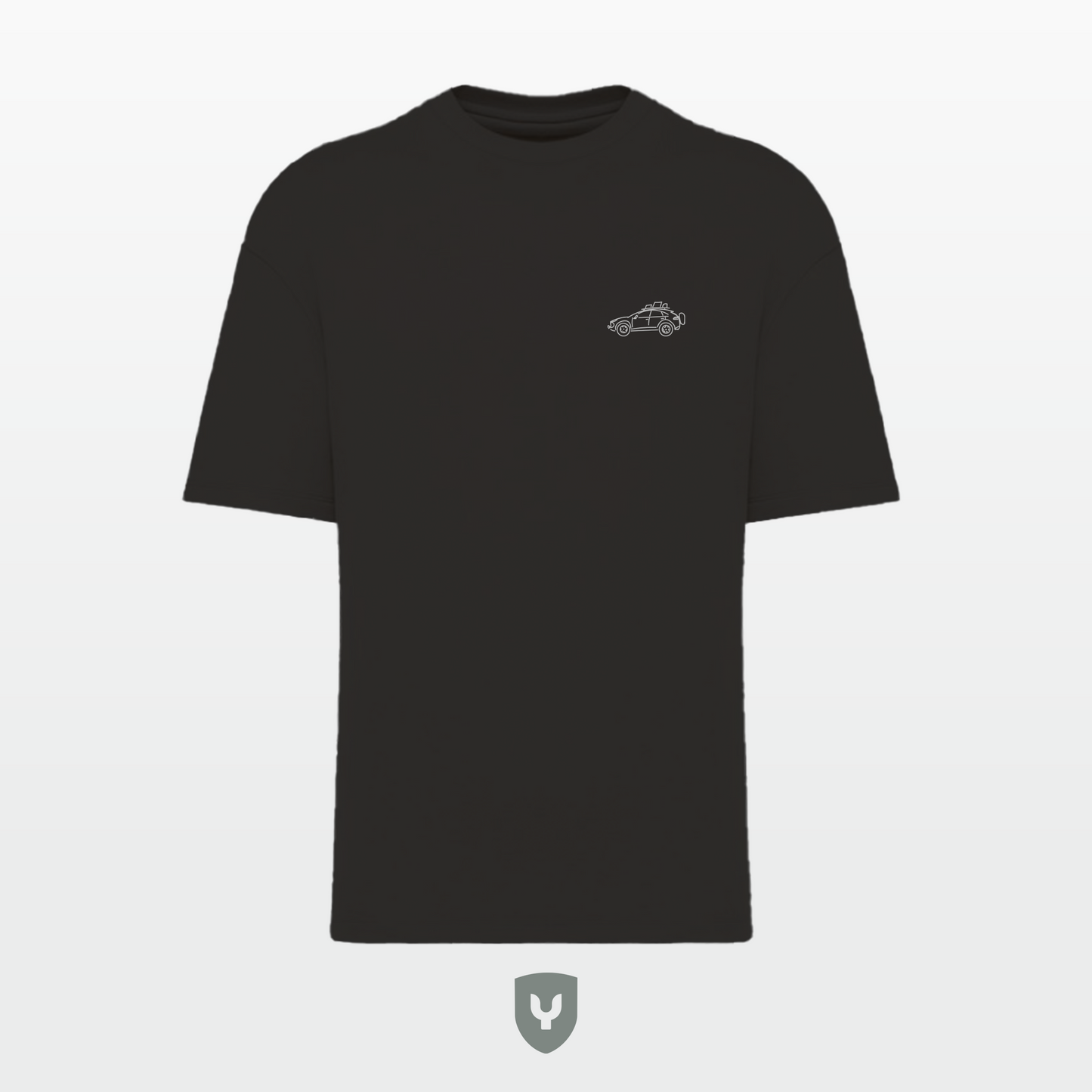 T-shirt tee porsche cayenne lifestyle black premium 300gr/m2 unleash your inner child front native spirit