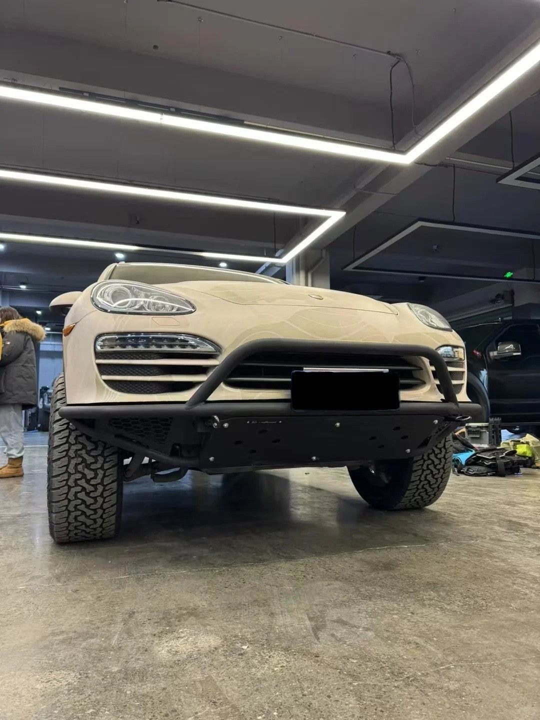 Porsche Cayenne 958.1 Tubular Offroad Parachoques delantero Media altura