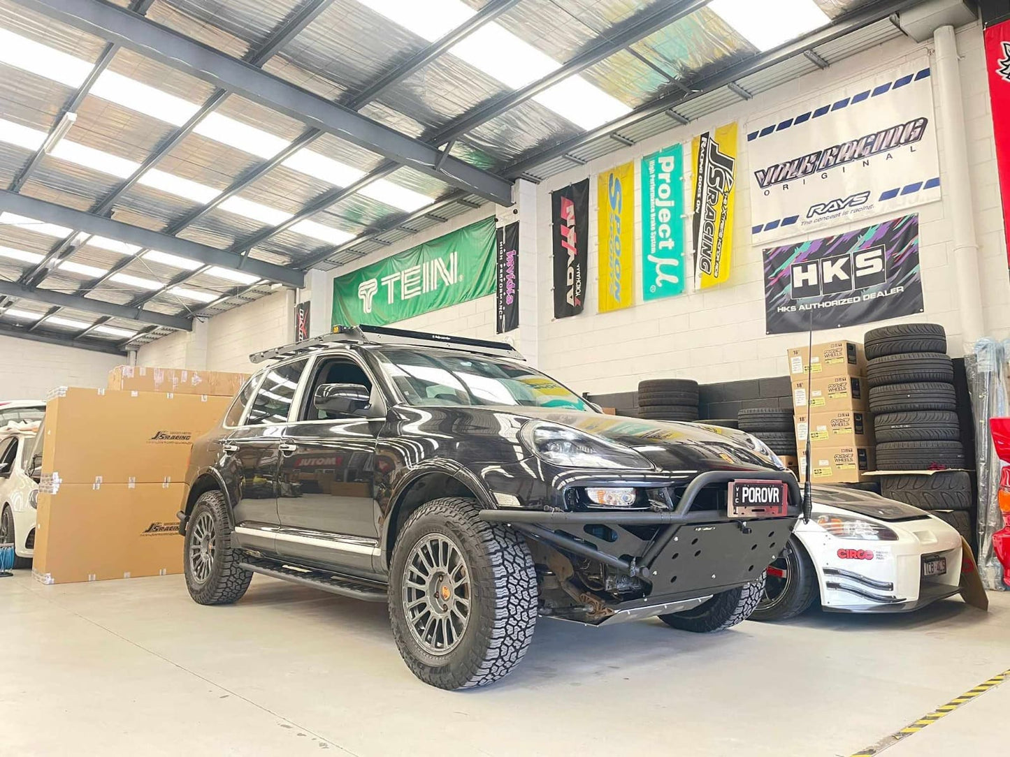 Parachoques delantero tubular todoterreno Porsche Cayenne 957 de altura completa