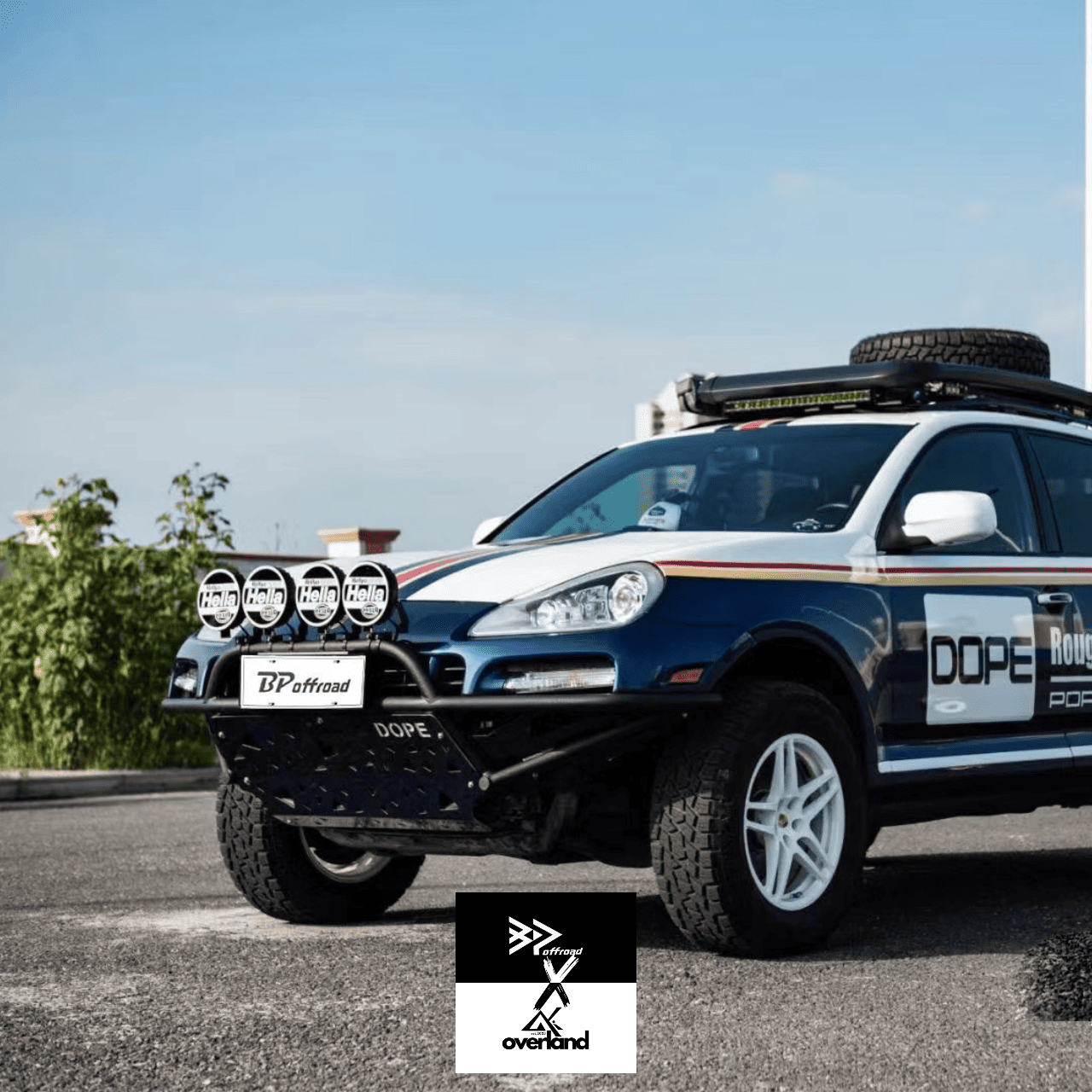 Parachoques delantero tubular todoterreno Porsche Cayenne 957 de altura completa