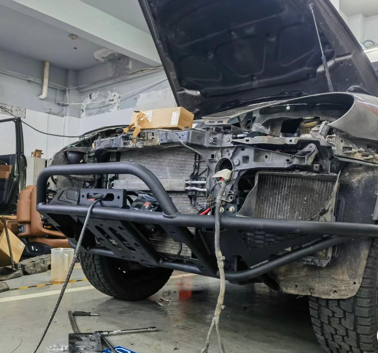 Porsche Cayenne 958.1 Tubular Offroad Parachoques delantero Media altura