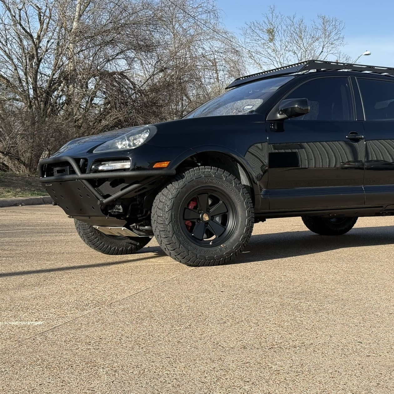 Parachoques delantero tubular todoterreno Porsche Cayenne 957 de altura completa