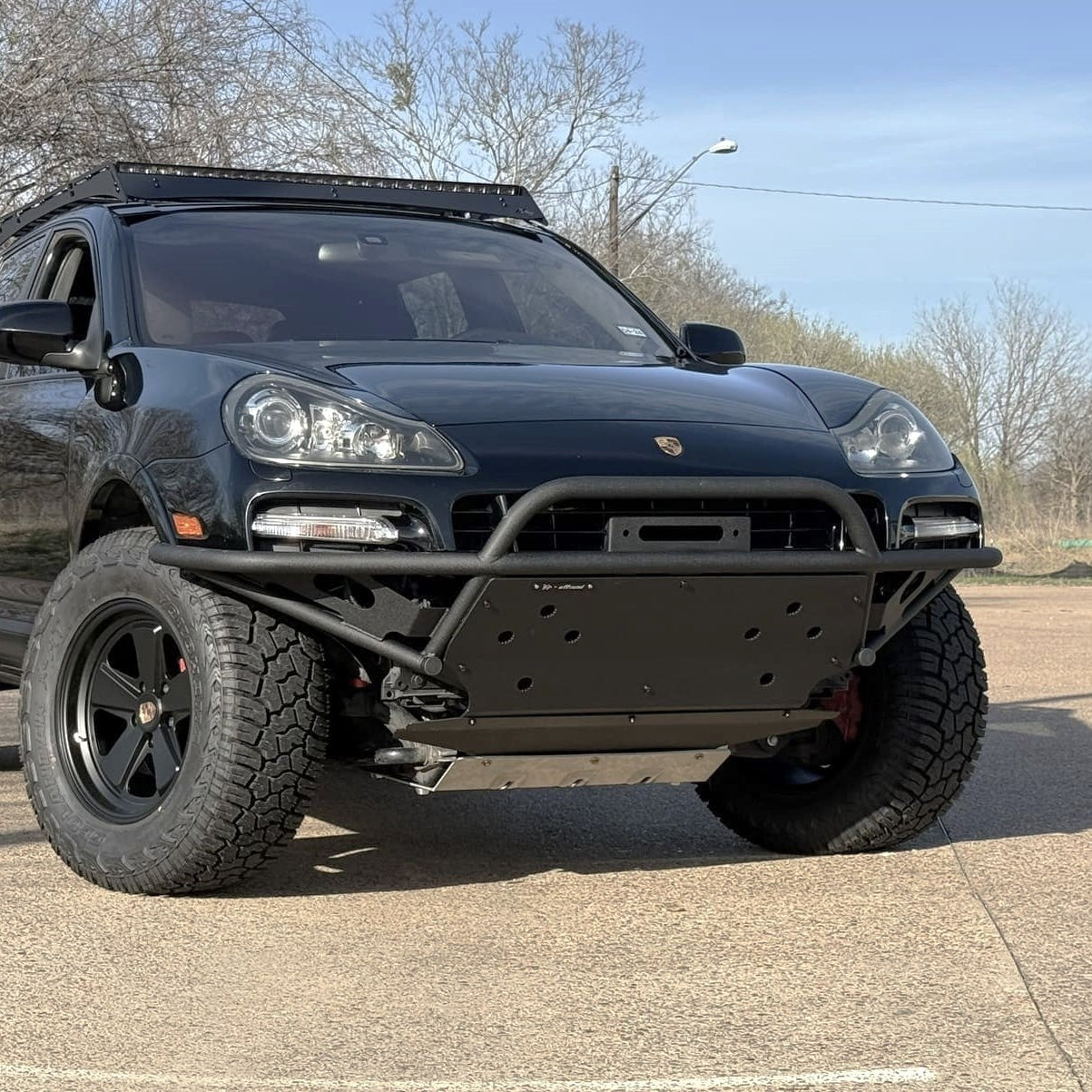 Parachoques delantero tubular todoterreno Porsche Cayenne 957 de altura completa