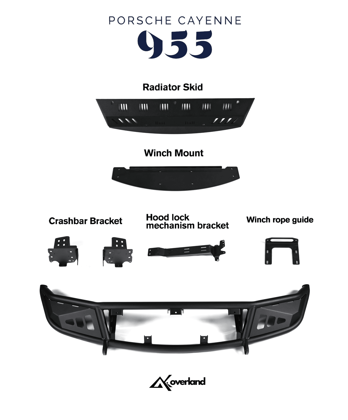 Porsche Cayenne 955 Modular Tubular Offroad Front Bumper – Winch Mount & Bull Bar Option